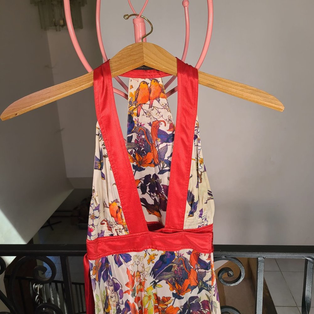 Roberto Cavalli 100% Silk Floral Wrap Dress - Picture 2 of 13